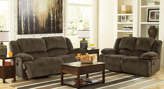 Toletta Chocolate Reclining Power Sofa & Loveseat